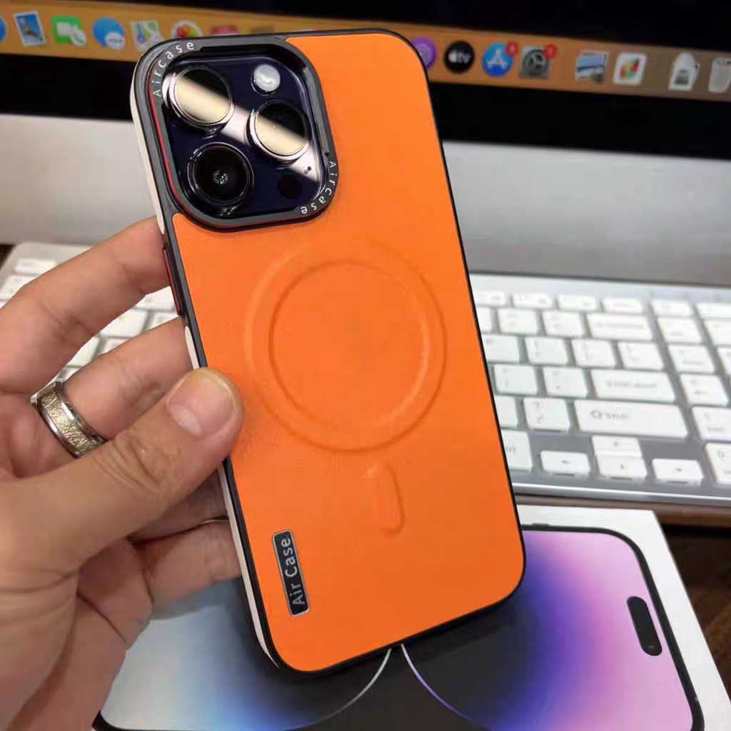 【Leather case/yellow】compatible for iPhone 12 13 14 15 pro max case
