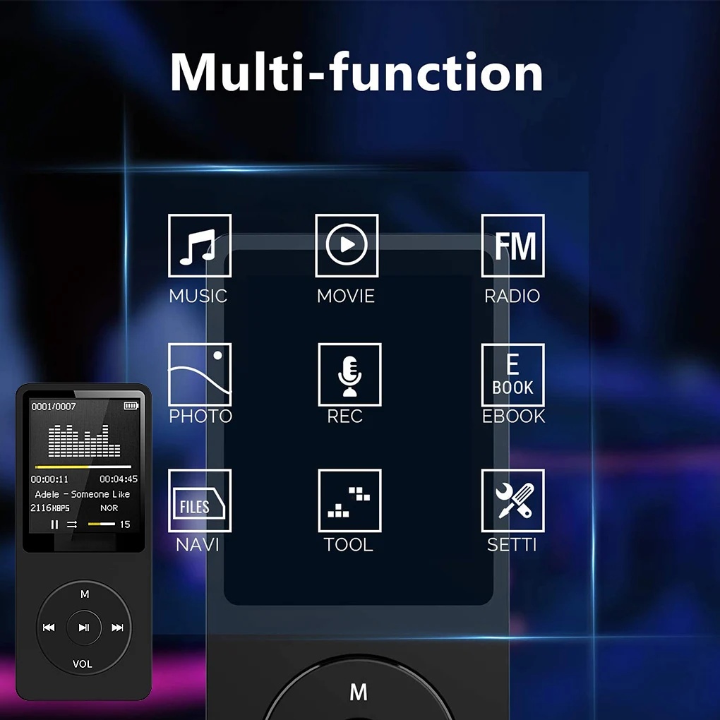【Thriving】 Portable MP3 Player Rechargeable Record Noise Conduction Lossless Pocket Sport Music Play with Micrphone Walkman Machine.