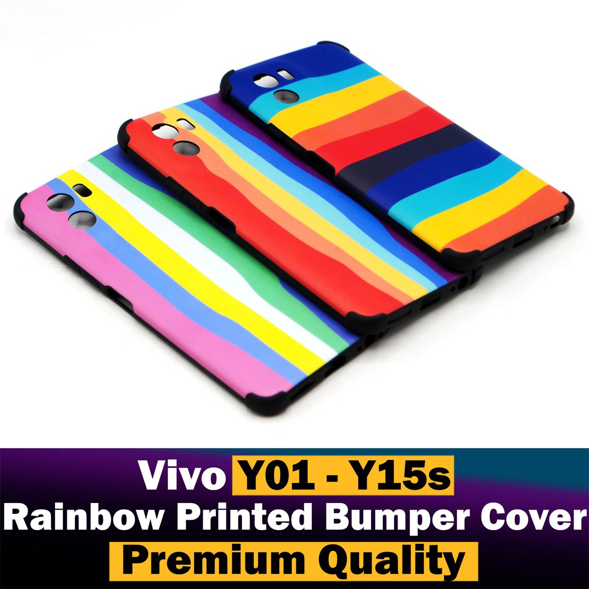 Vivo Y01 Vivo Y15s V2130 V2147 Back Cover Rainbow Printed