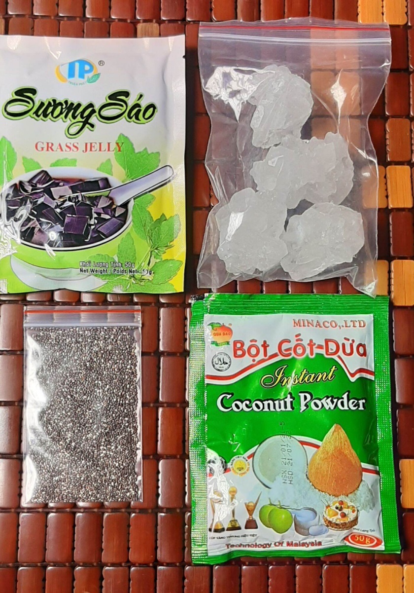 Set 25-30 chén chè sương sáo hạt chia nước cốt dừa
