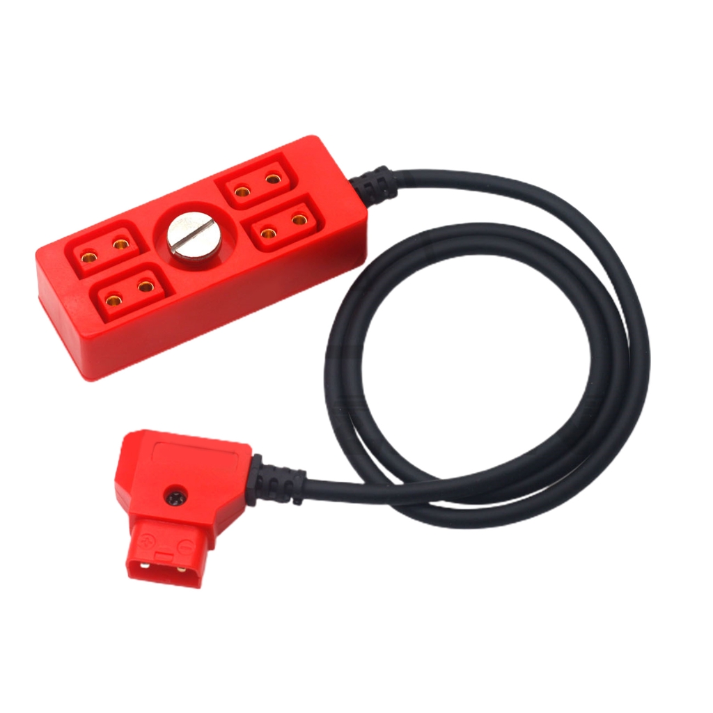 Dtap Spliter Cord with Color Coded Power Branch Male to 4 Port Female D-Tap Adapter Power Supply Wire Cable