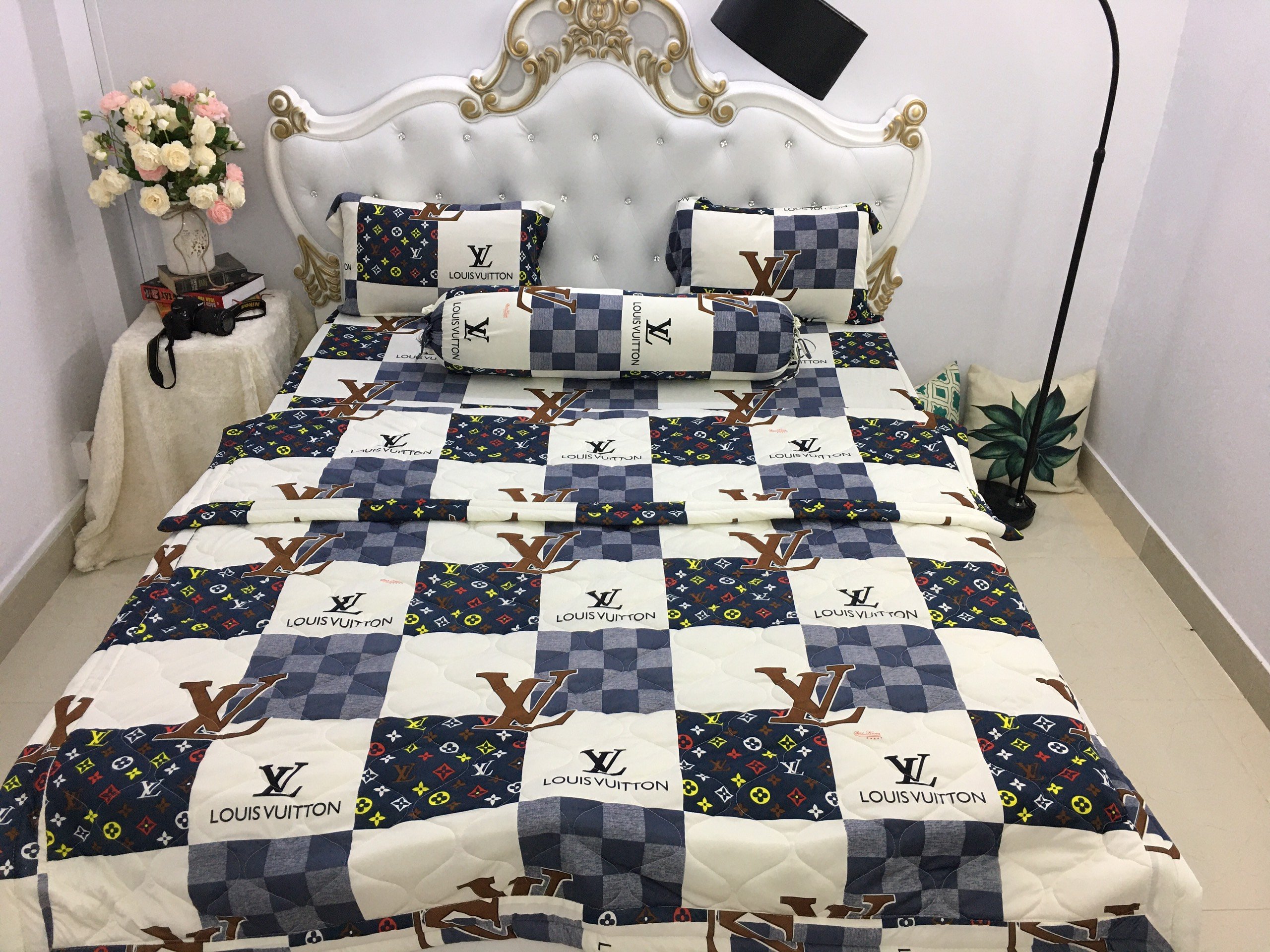 [HCM]Bộ drap thun Hàn Quốc loại 1 có mền 5 món ( 1 drap + 1 chăn chần bông + 3 áo gối) đủ size