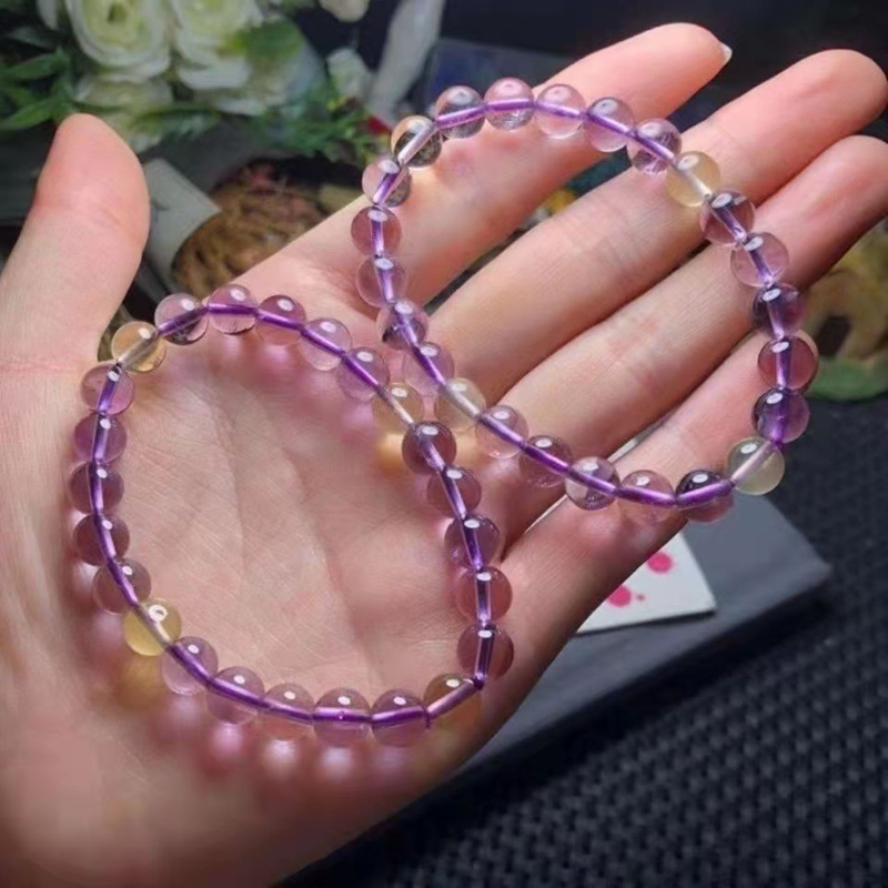 Natural Purple yellow crystal Bracelet Ametrine crystal Bracelet