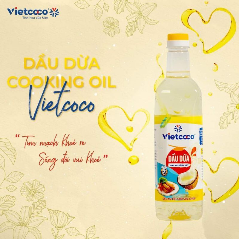 Dầu Dừa Tinh Luyện 1 Lít Thương Hiệu Vietcoco
