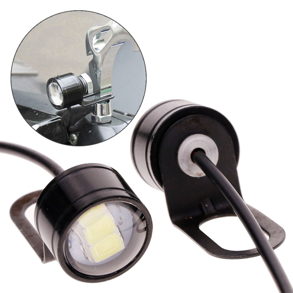 JaneDream 2Pcs LED Motorcycle Handlebar Spotlight Headlight Driving Light Fog Lamp White