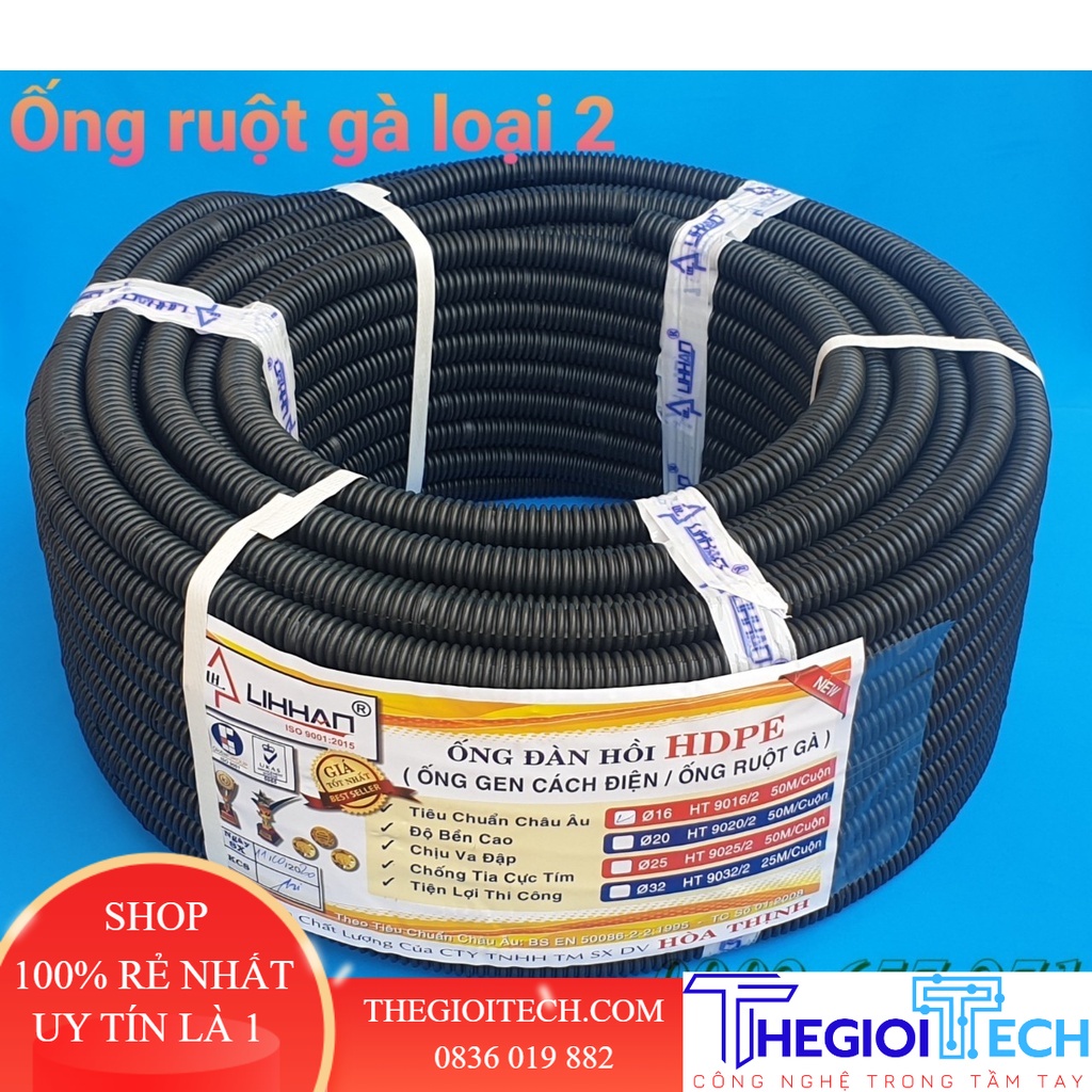Ống gen / ruột gà màu đen phi 16,20,25,32