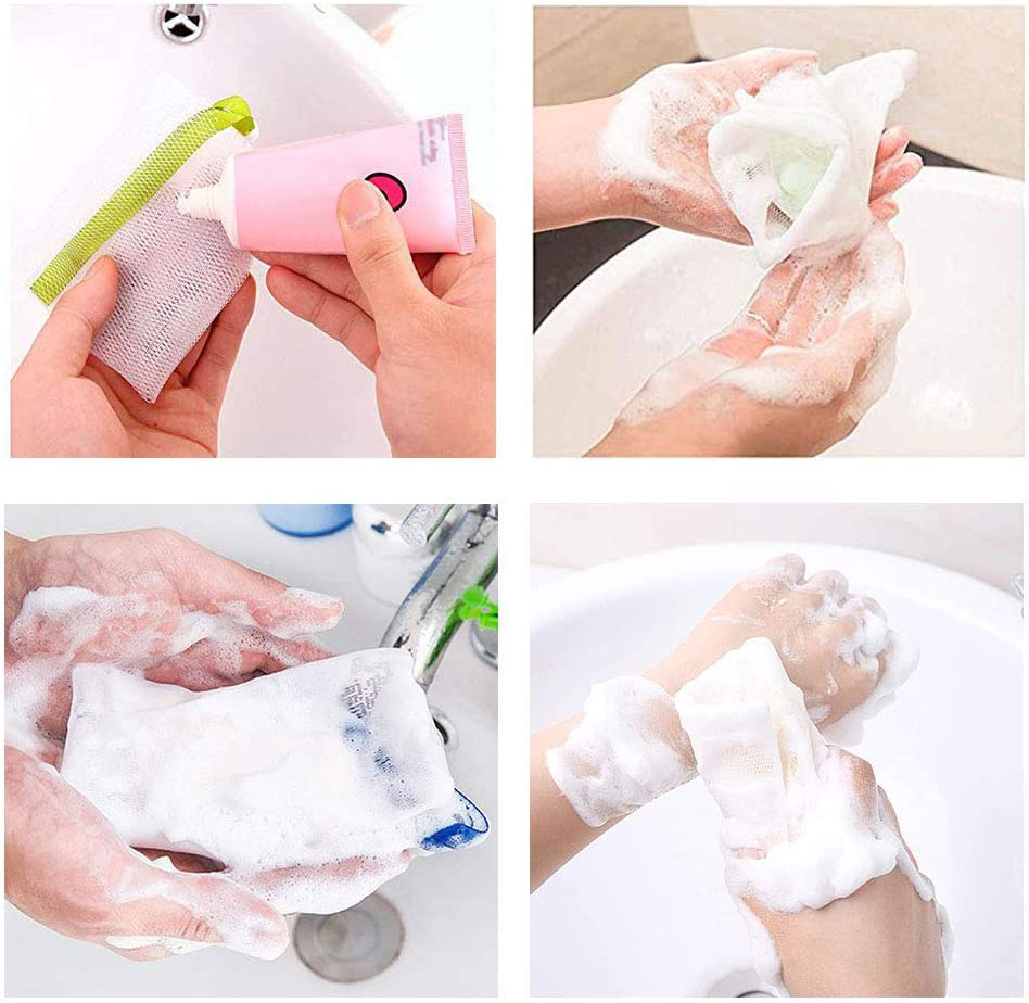 10 Cái Lưới Tạo Bọt Xà Phòng Túi Lưới Bong Bóng Dụng Cụ Làm Sạch Da