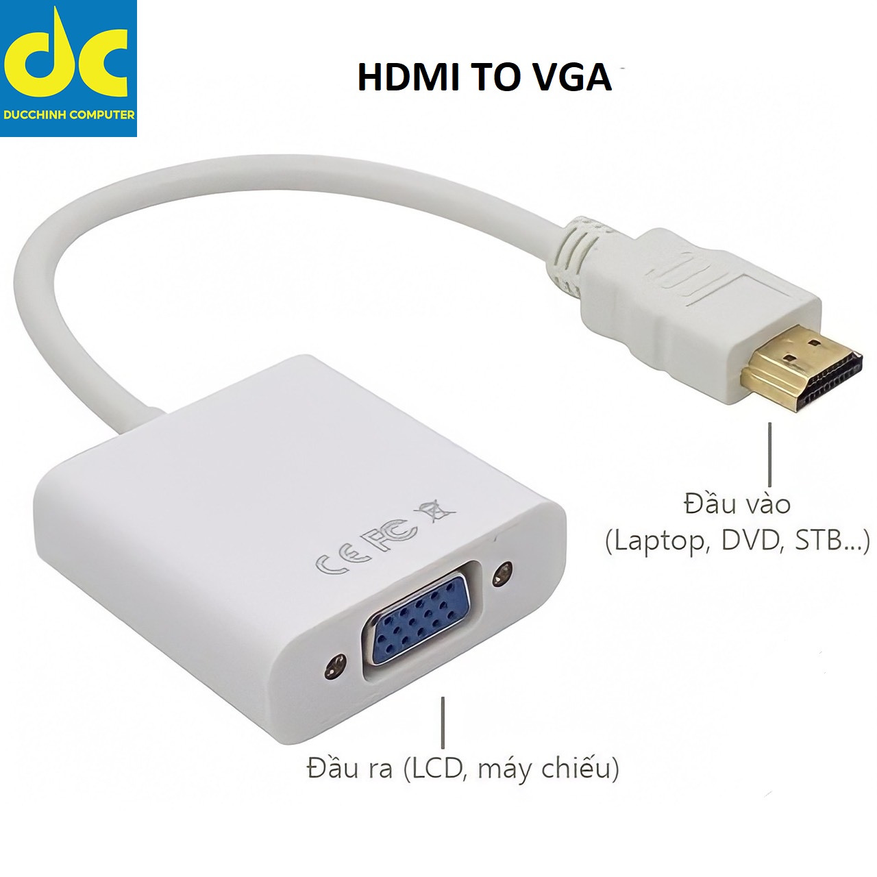 Cáp chuyển đổi HDMI ra VGA chuyển từ TV sang máy chiếu thumbnail