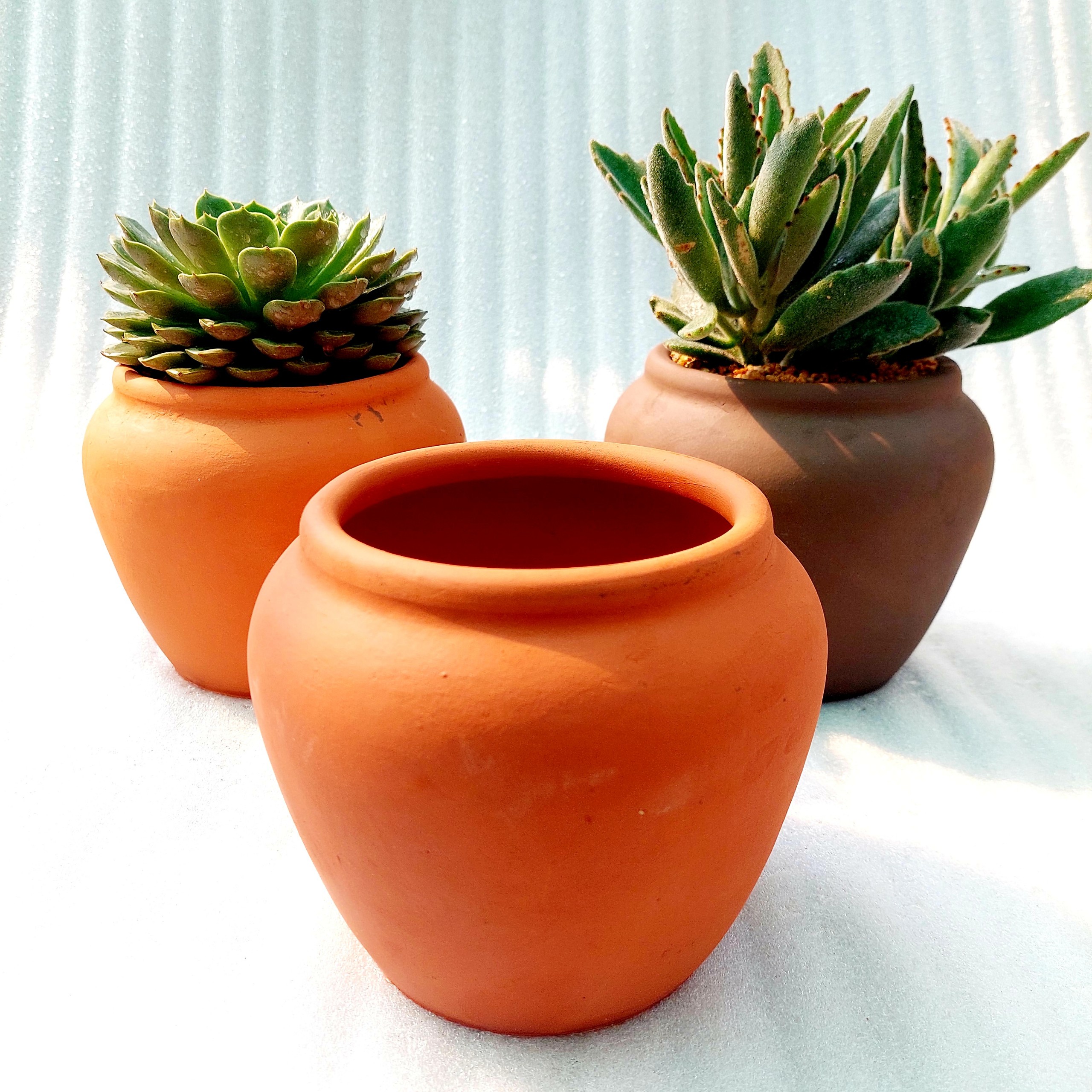 Chậu đất nung - Chum lùn, miệng chậu 14cm, chiều cao 15cm