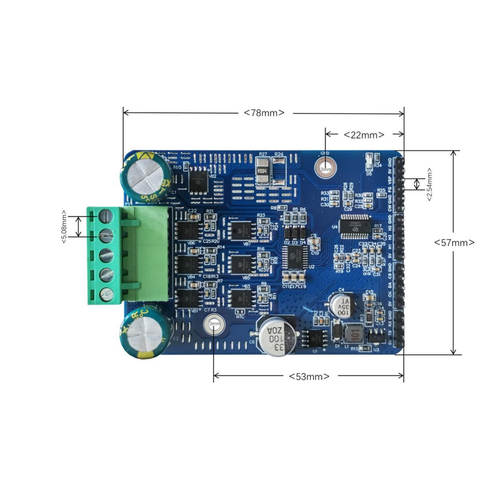 Dc 6-80V BLDC ba pha DC kiểm soát động cơ không cần chổi than PWM công suất cao 1600W 20A hội trường điều khiển động cơ bảng điều khiển điều chỉnh động cơ