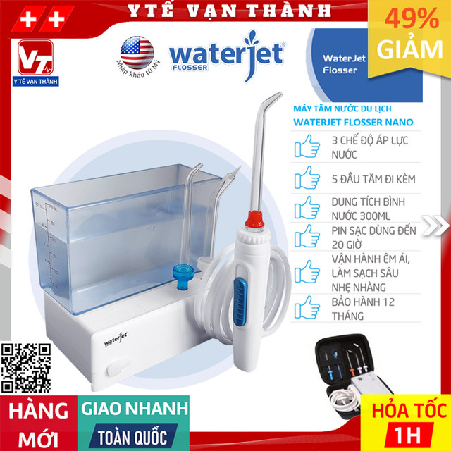 ✅ Máy Tăm Nước Du Lịch WaterJet Flosser Nano | BẢO HÀNH 1 NĂM -VT0505 - Y Tế Vạn Thành