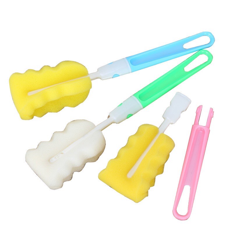 Cọ Bọt Biển tay gấp gọn được - Rửa Bình Sữa - Rửa Cốc Ly