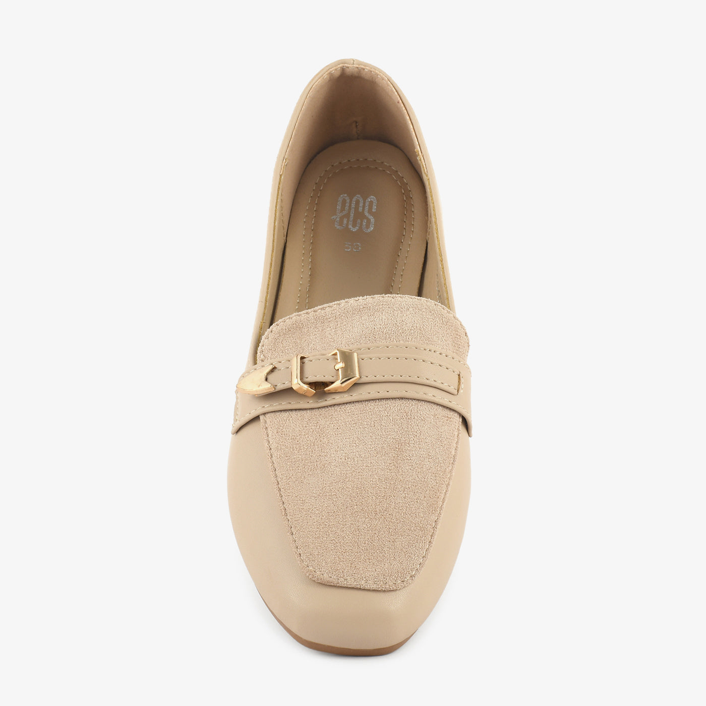 ECS Dual Buckle Flat Loafers For Women. 
