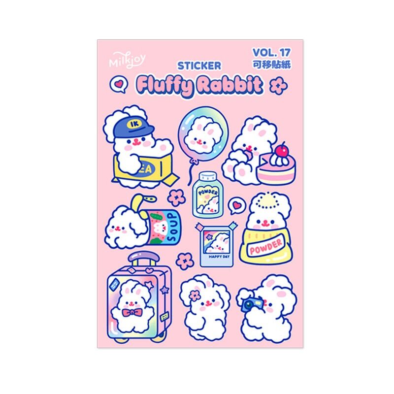 Korean Rabbit Sticker 【Innovative design】2pcs Lovely Cute Korea Rabbit Cartoon Stickers For ...