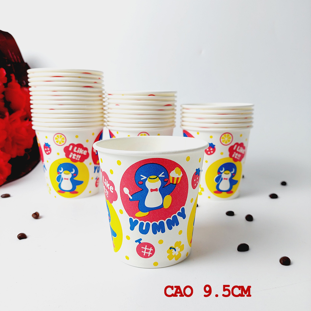Combo 50 chiếc cốc giấy 390ml họa tiết YUMMY size 13oz