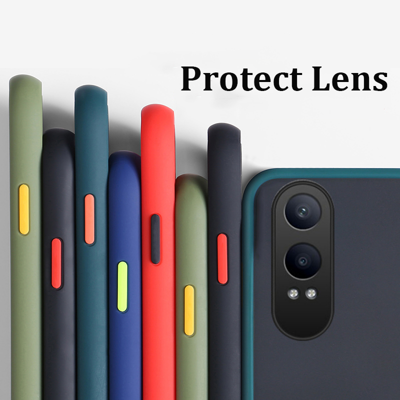 Phone case OnePlus Nord CE 4 Lite Shockproof Scrub Matte Transparent Soft edge Silicone Frame Hard Clear Back Cover OnePlus Nord CE 4lite Case.