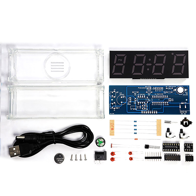[TM cửa hàng]💖[Bán nóng]🎈🎈Kỹ Thuật Số LED Đồng hồ sản xuất kit51 MCU DS1302 DIY Bộ Đồng hồ điện tử thời gian báo động ngày hiển thị nhiệt độ