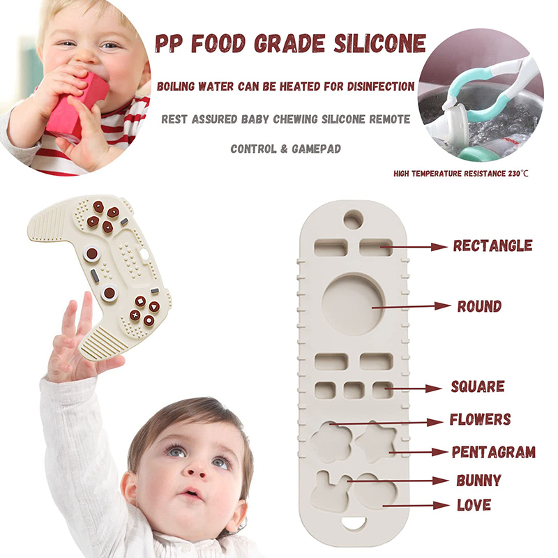 【Innovative design】Silicone Baby Teething Toys BPA Free TV Remote Control Shape Teething Toys Chew Relief Soothe Babies Gums for Babies Toddlers. 