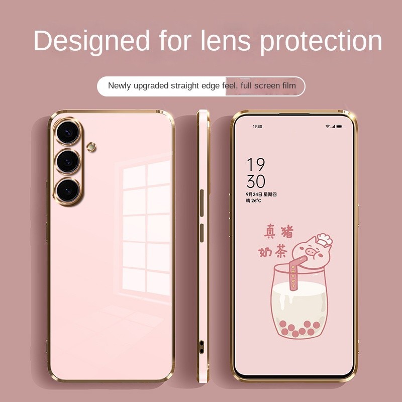 Samsung Galaxy A06 A16 Elegant Phone Casing Straight Edge Silicone Shockproof Full inclusive Phone Soft Case Cover. 