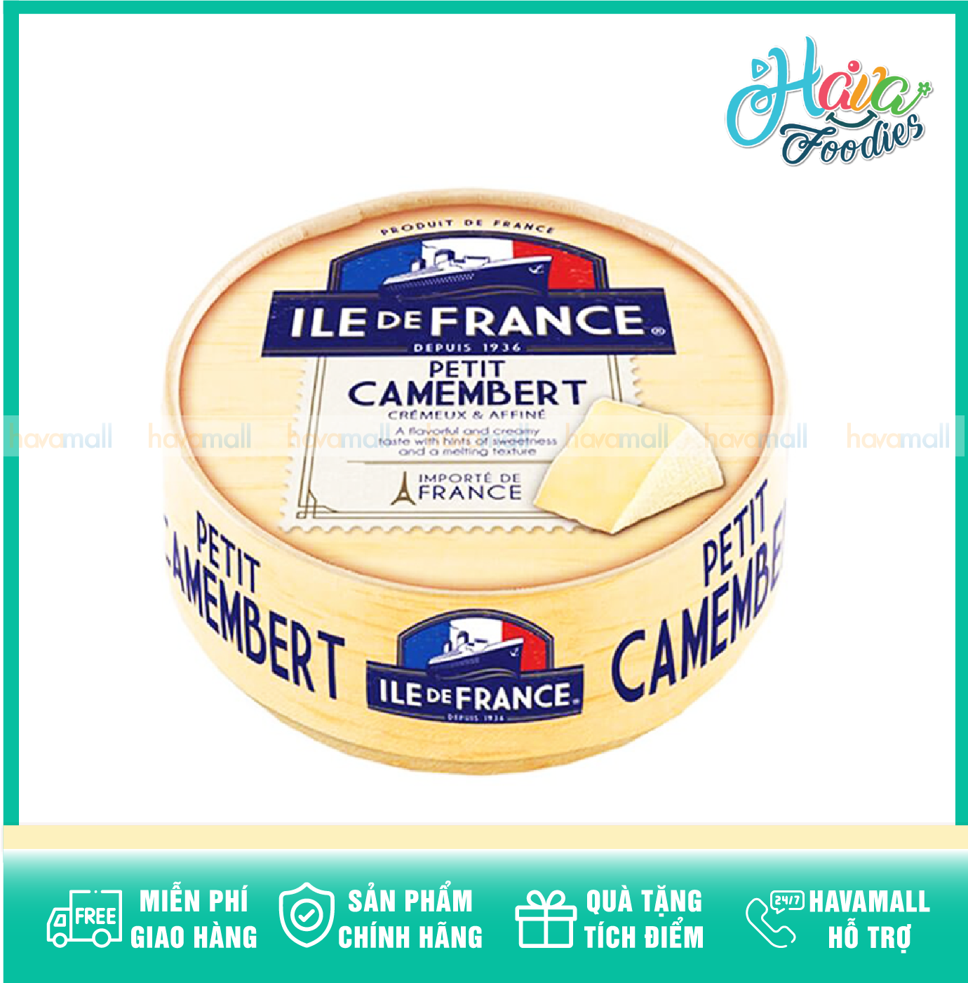[CHỈ GIAO HỎA TỐC 2H TẠI HCM] Phô Mai Ile De France Petit Camembert 125g Petit Camembert Cheese thumbnail