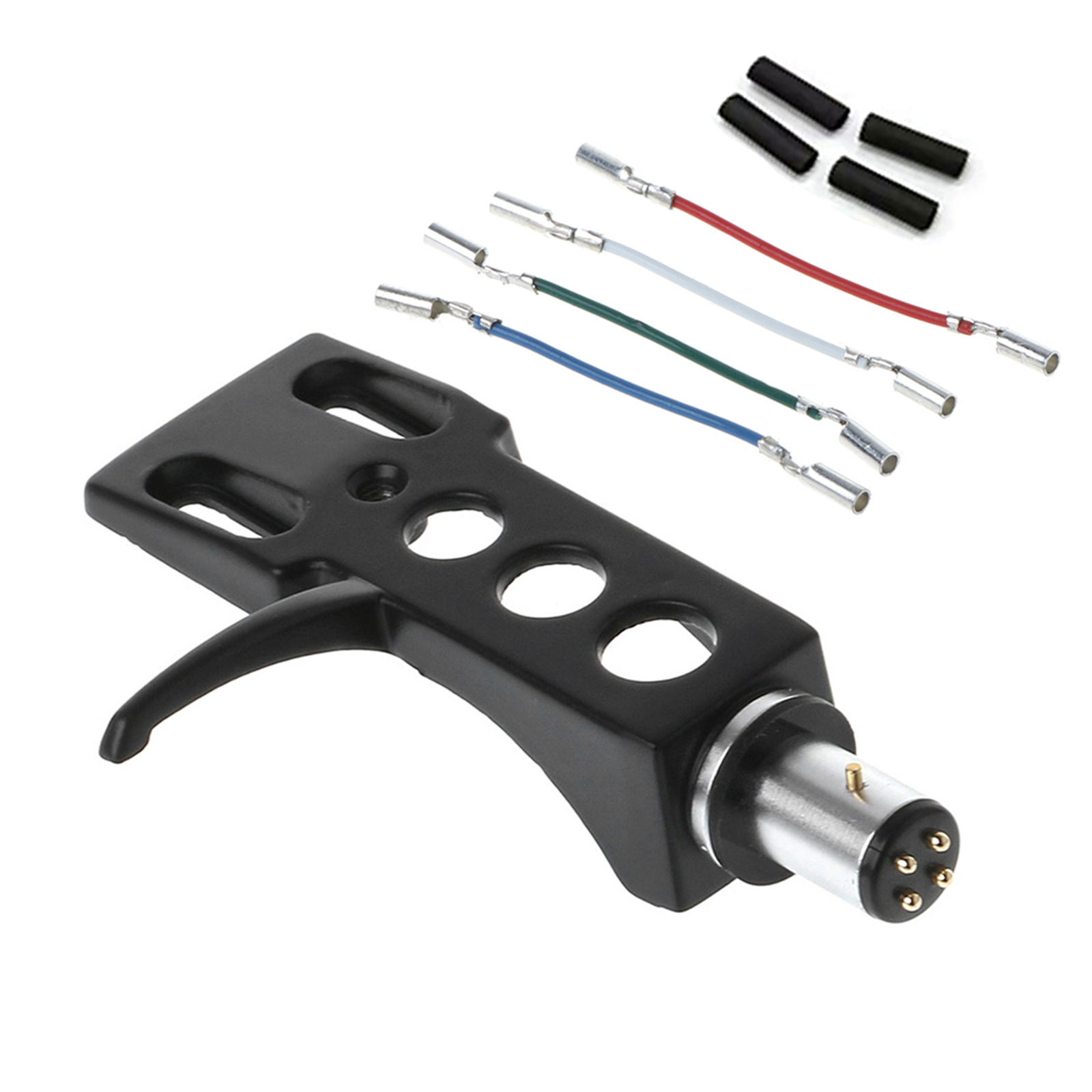 Universal Record Player Headshell Phonograph Turntable Replacement Headshell with 4pcs Lead Wires for Record Player