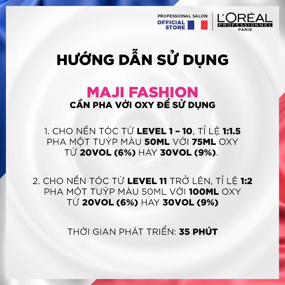 Màu nhuộm tóc cao cấp L'Oreal Majifashion M6.8 50ml kèm oxy