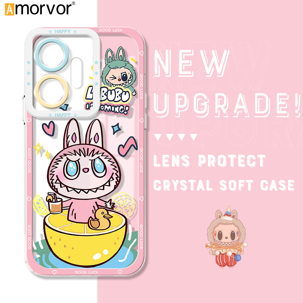 AMORVOR for Infinix Zero 20 Back Cover Cute Labubu Phone Cover Camera Protection Transparent TPU Soft Case. 