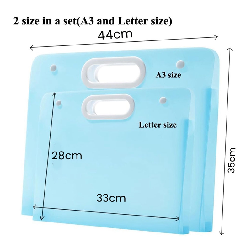 2Pcs Plastic Art Portfolio Folder Arts Storage Case for , Student Drawing Container, Kids Artworks