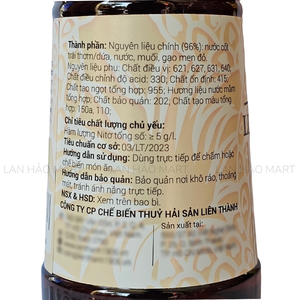 Nước mắm chay Liên Thành chai 300ml
