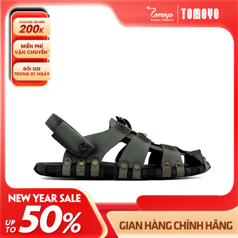 SIÊU SALE 6.6 | Giảm 30% đơn 199k - Sandal Rọ Nam Da Bò Thật Tomoyo TMS10108