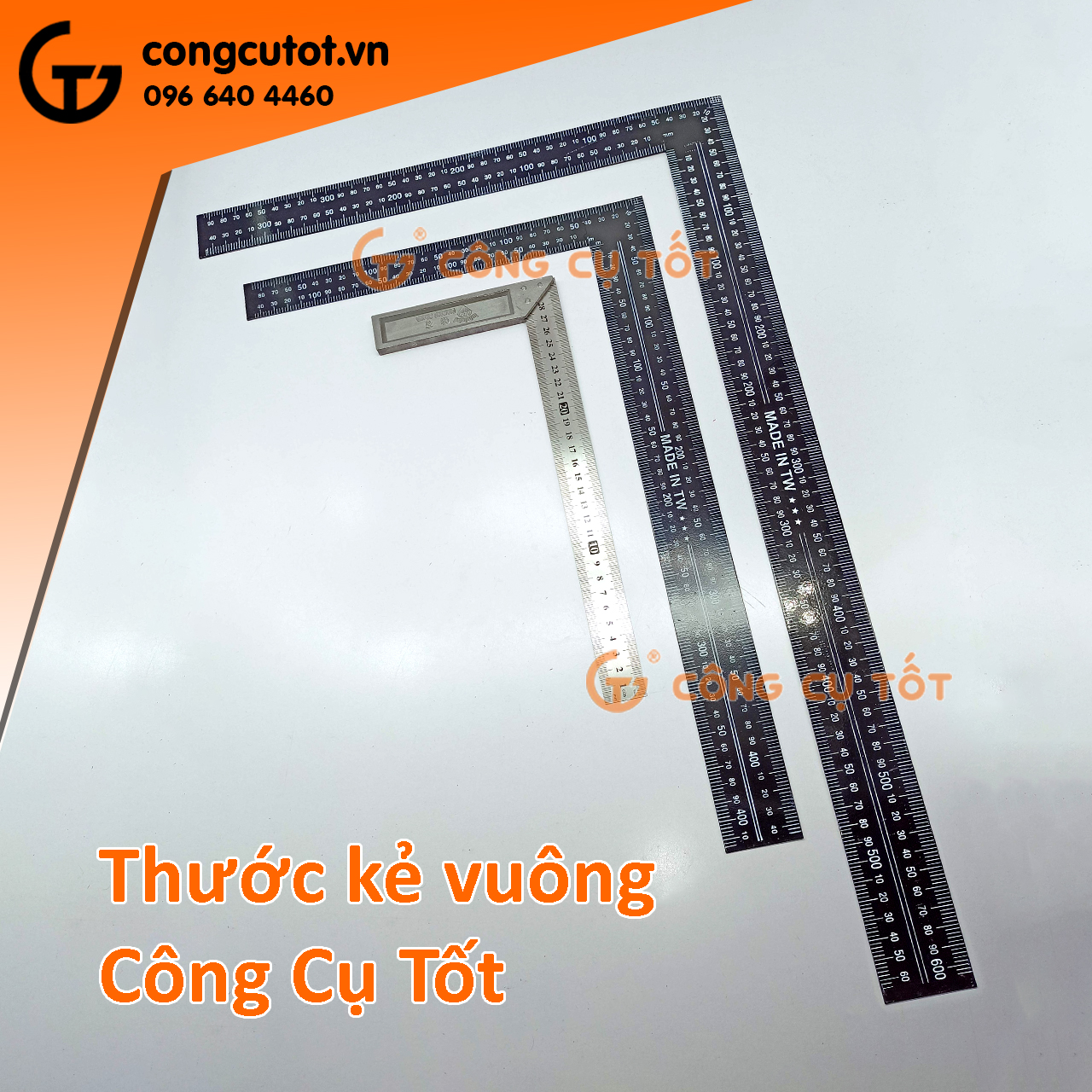 Thước đo góc vuông 2 mặt hệ mét