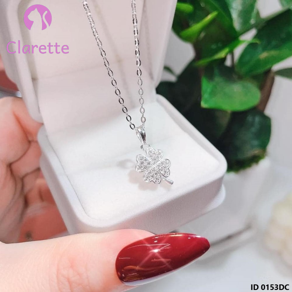 Dây chuyền bạc mặt cỏ bốn lá Clarette 0153DC
