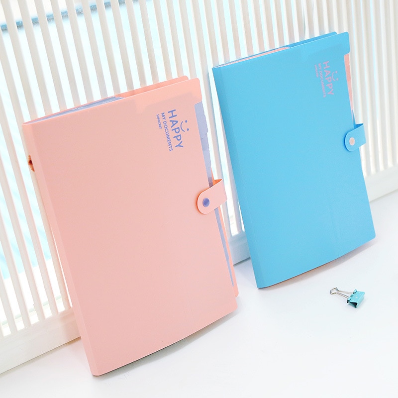 Portable Organ Bag Folder A4 Large-capacity Student Test Paper Storage Bag 12-layers Bill File Classification Storage Bag