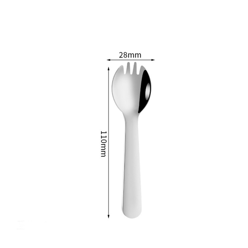 1Pc Fruit Fork Spoon Stainless Steel Ice Cream Salad Dessert Tableware Cake Snack Salad Fork Spoon 2 In 1 Bento Accessories