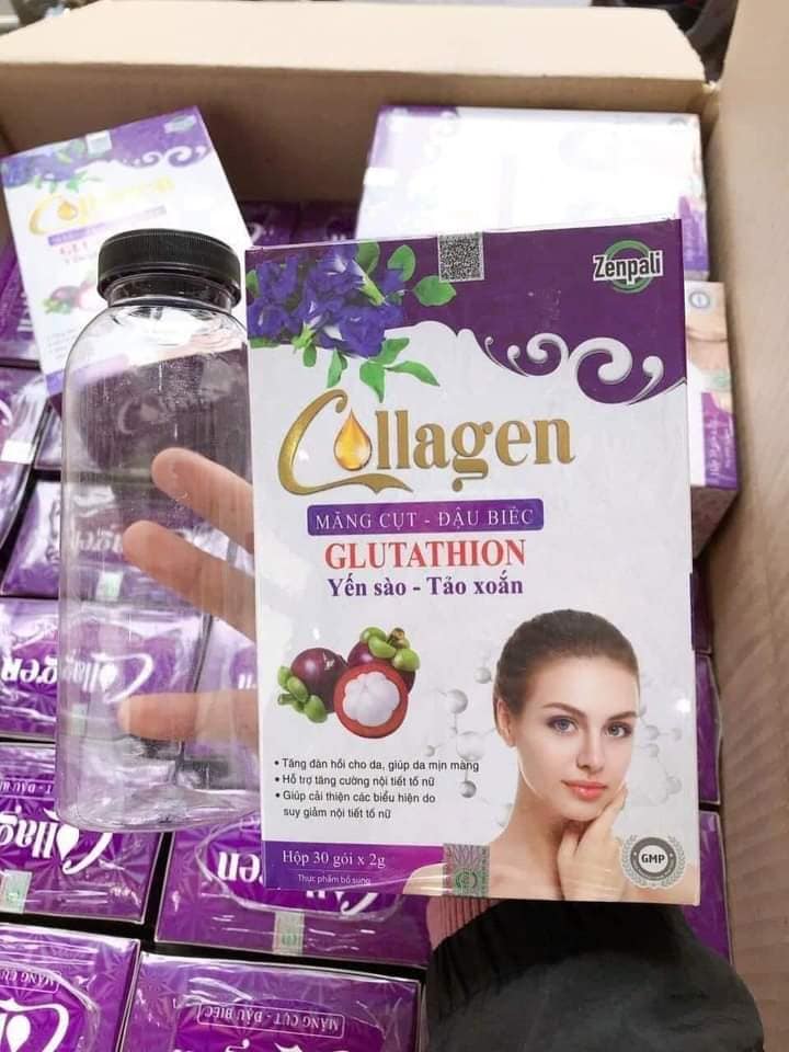 Collagen Măng Cụt Đậu Biếc ( Zenpali - Hộp 30 gói ) - GIÁ SỈ