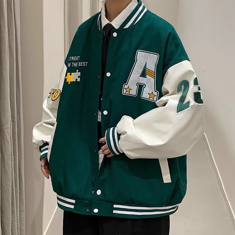 Áo Khoác Bomber - Đồng Phục Bóng Chày Kiểu Mỹ Cổ Điển Nỉ Ngoại Dày Dặn Hot Trend 2022