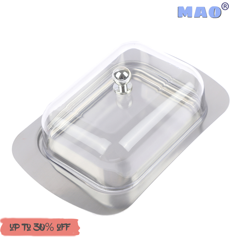 Maoyuanxing Butter Dish Box Container Cheese Bread Storage Tray With See-through Lid