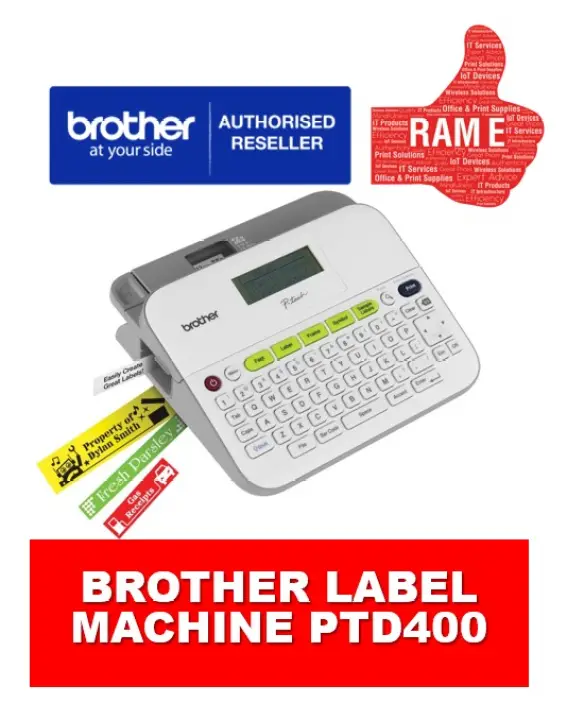 Original Brother Pt D400 Portable Label Machine Pt D400 P Touch D 400 P Touch Label Maker Printer Ram E Pte Ltd Lazada Singapore