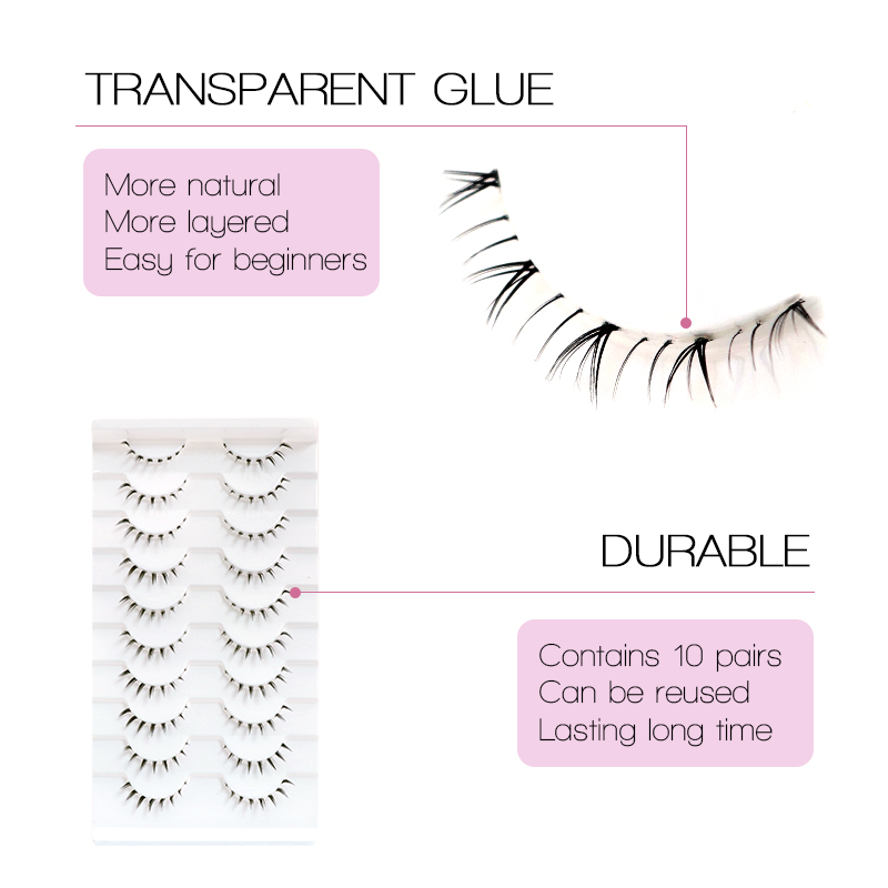 BeliefMelief  Profesional  Bottom False Eyelashes Lower Lash Extensions 10 Pairs Under Lashes Strip Manga Natural Look Pack Soft Make Up For Women. 