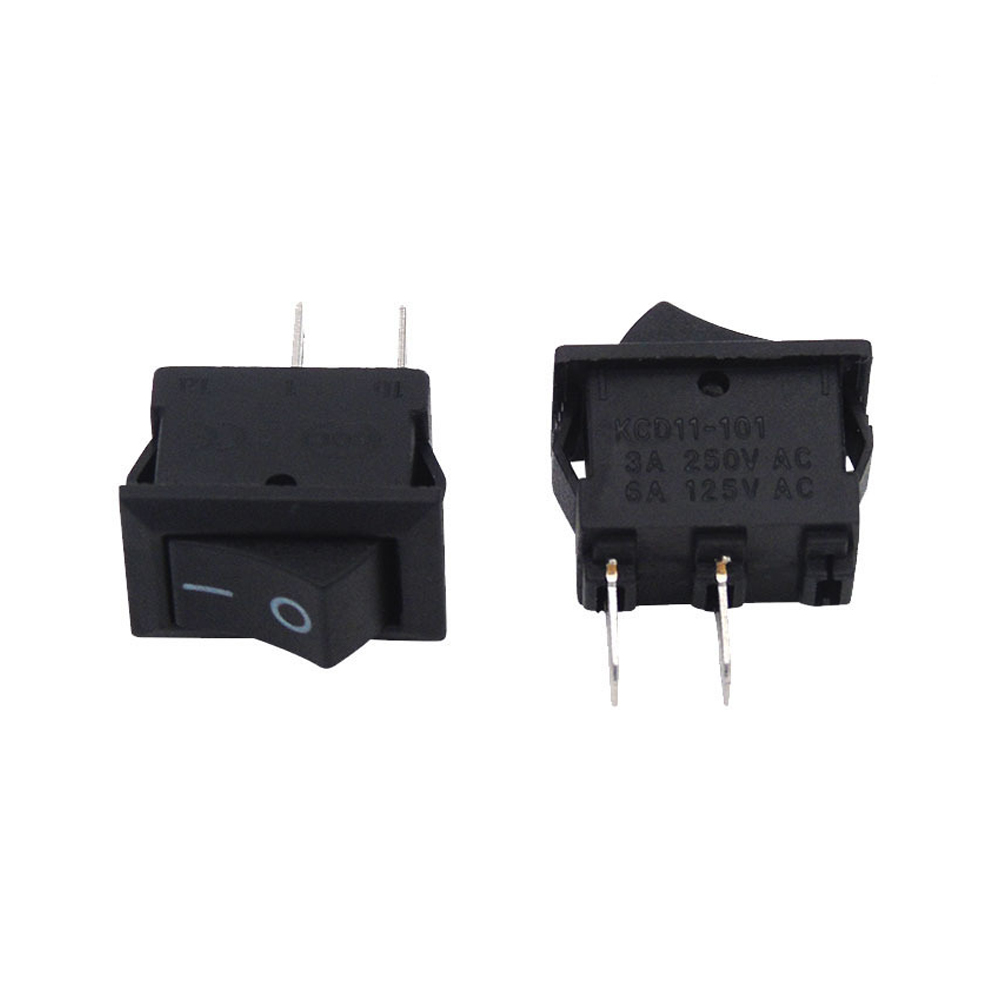 10PCS Push Button Switch 10x15mm SPST 2Pin KCD11 Snap-in On/Off Rocker Switch 3A 250V Power Switch Black Red