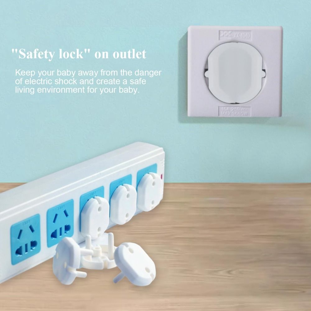 Electrical Socket Safe New Plastic Electric Socket Outlet Cover White Two Phase Safe Lock ...