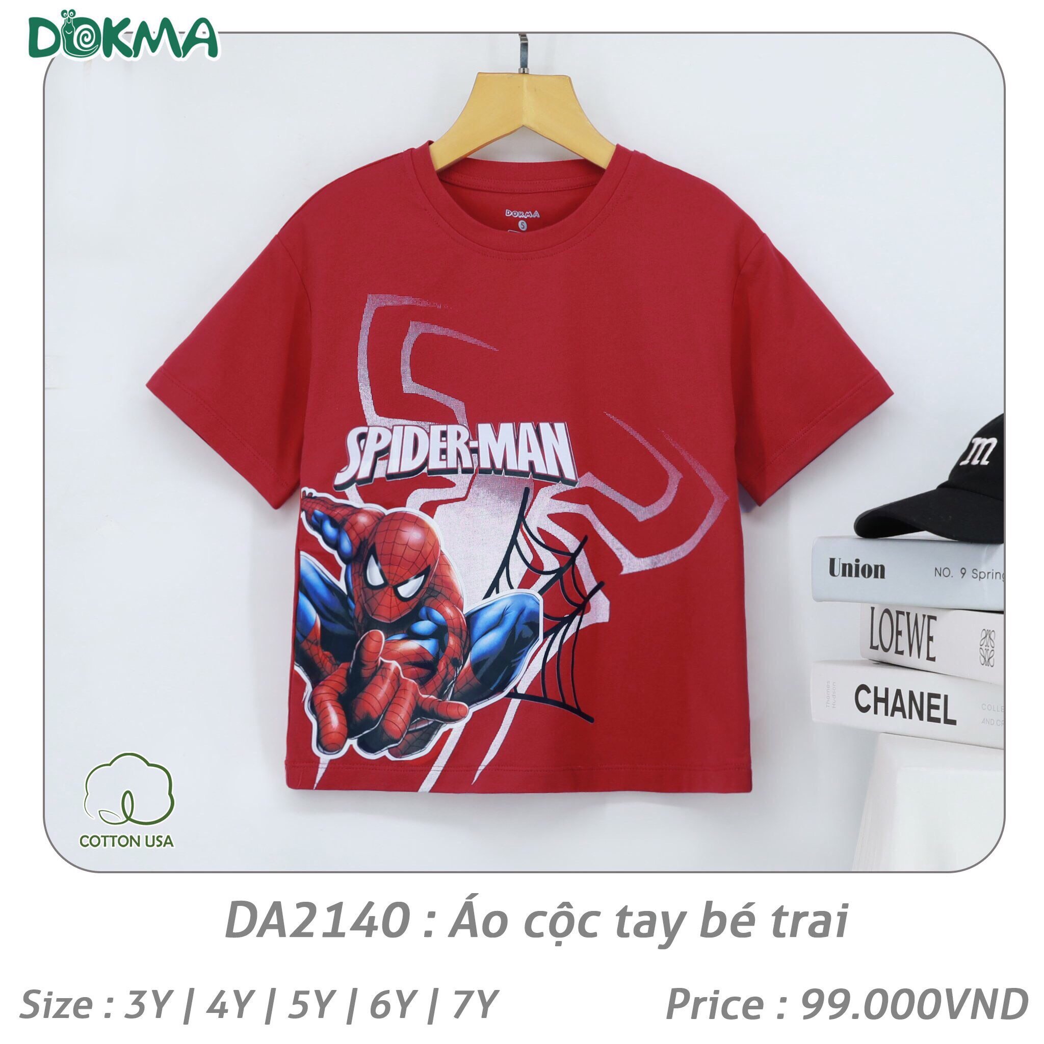 DA2140 Áo cộc tay siêu nhân cotton bé trai DOKMA - form rộng ngang
