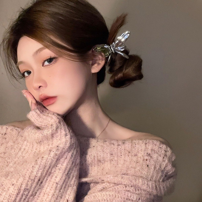 Kẹp Tóc Kim Loại Hình Bướm 3d