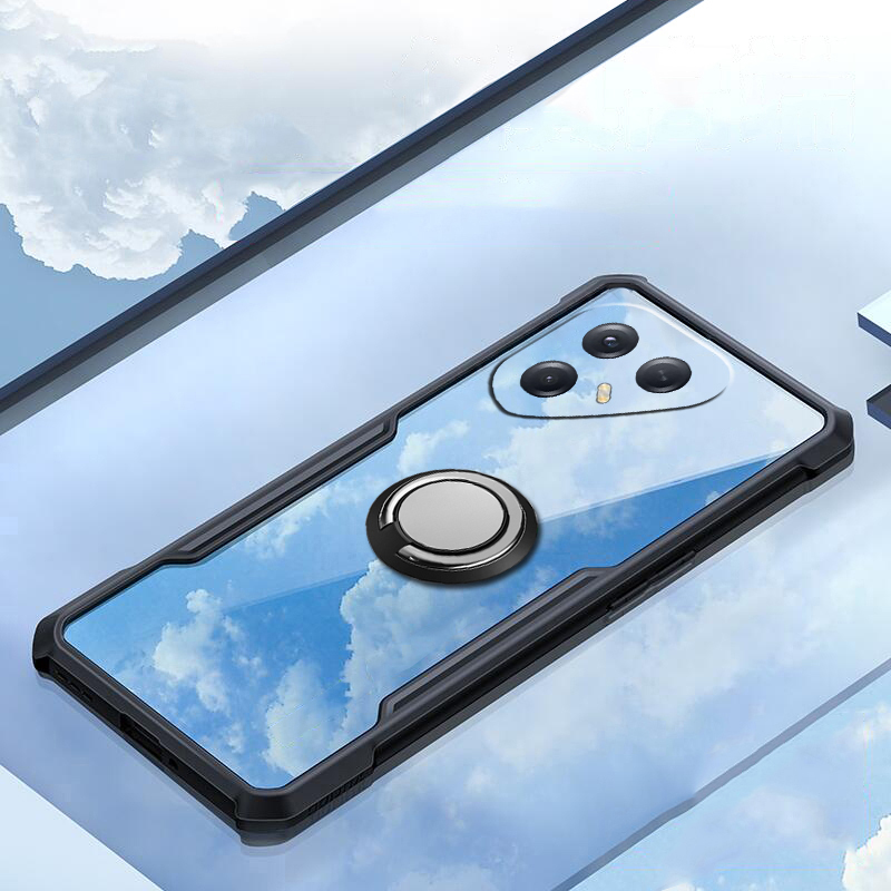 For Tecno Pova 7 Phone Case Ring Ultra Thin Clear Car Kickstand Bracket Soft Air Cushion Shockproof Armor Cover for Tecno Pova 7 Cover Casing HP