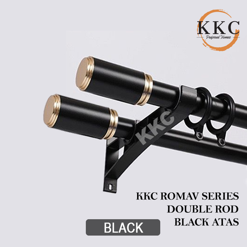 KKC ROMA DOUBLE Aluminium Curtain Rod/ Kayu Langsir Aluminium /Rod