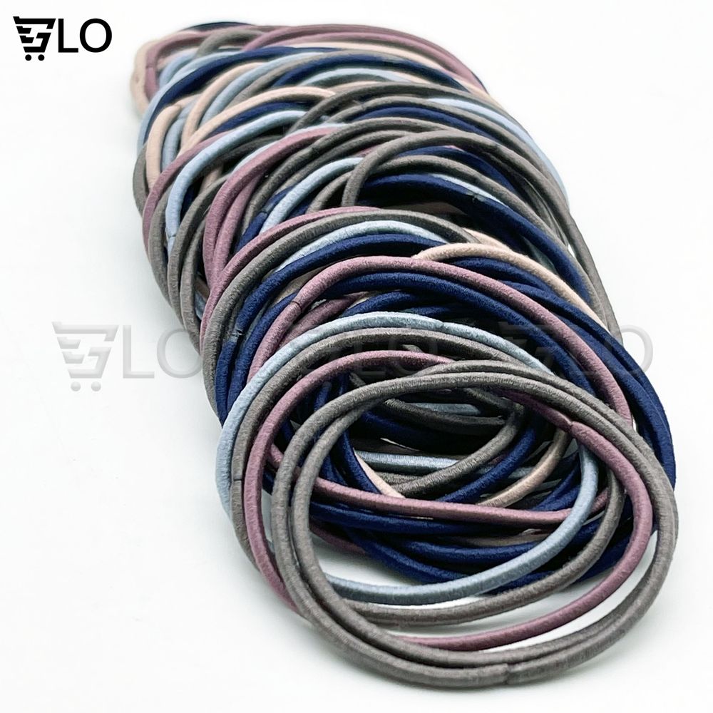 Set 100 Thun Buộc Tóc Nữ - Dây Cột Tóc Nhiều Màu