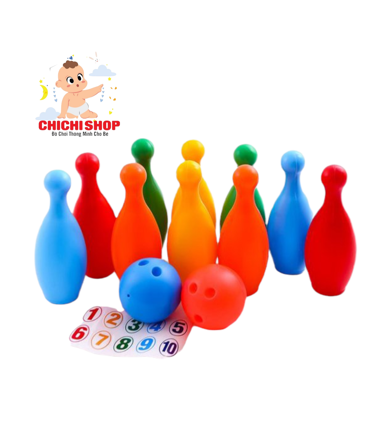 Bộ đồ chơi bowling kid 2.0 sato nhiều màu sắc giúp bé phát triển thể chất toàn diện