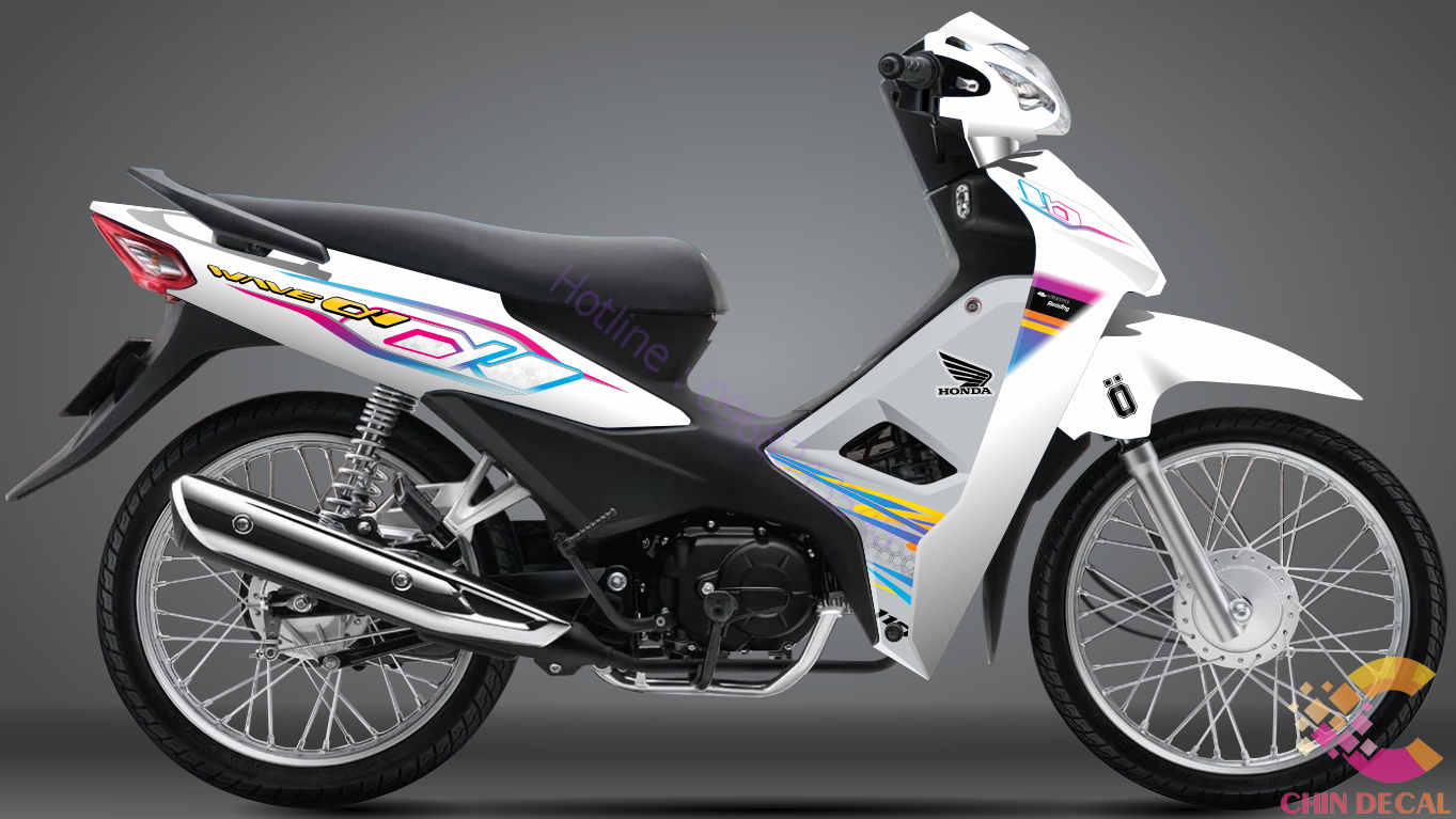 Tem rời WAVE ALPHA 110  Mẫu Zin 2021 Nhiều lựa chọn màu ( Decal 3 lớp cao cấp chống nước chống bay màu 831215)