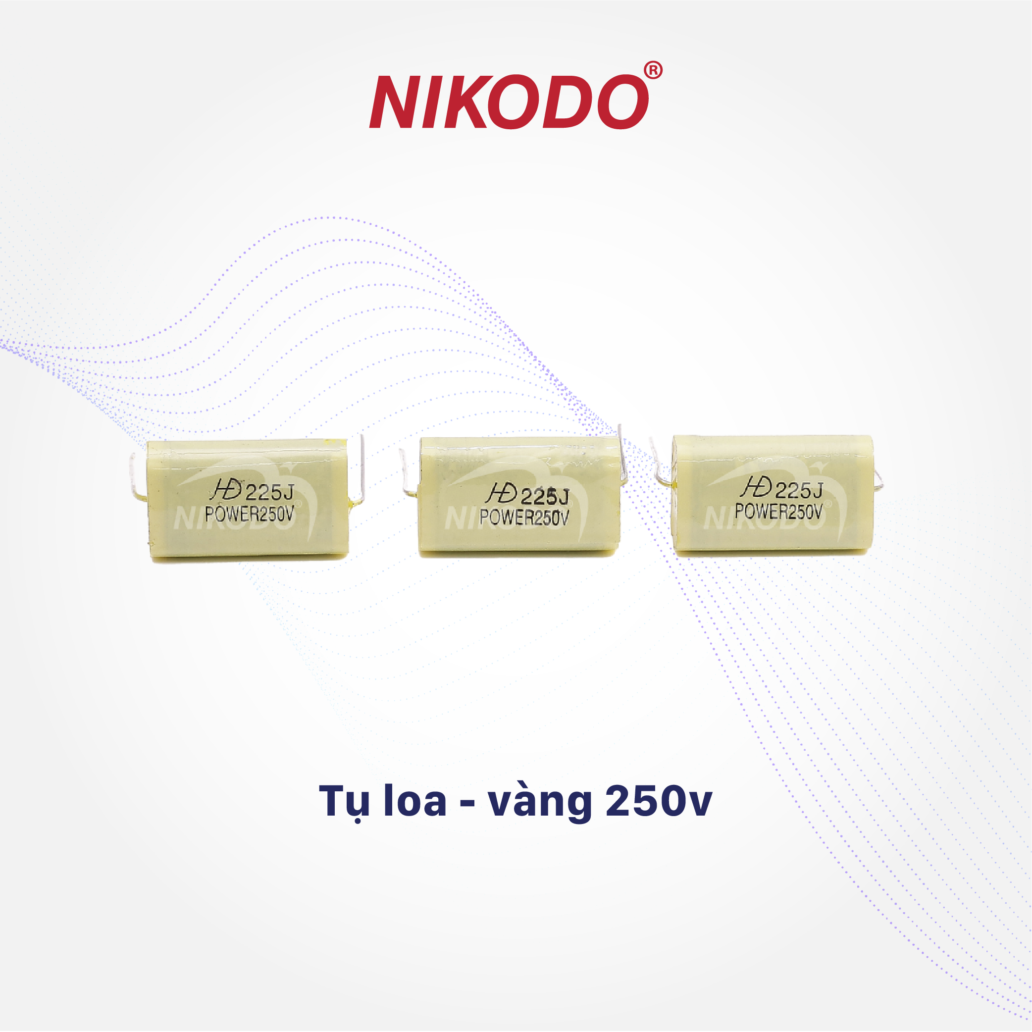 Tụ cản bảo vệ, chống cháy loa 2.2uf, 225j-250v màu vàng - linh kiện điện tử nikodo