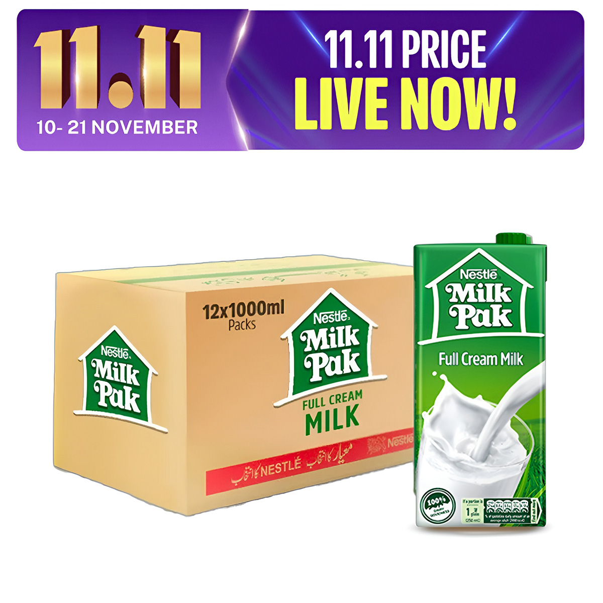Milk - NESTLE MILKPAK Full Cream UHT Milk 1000ml